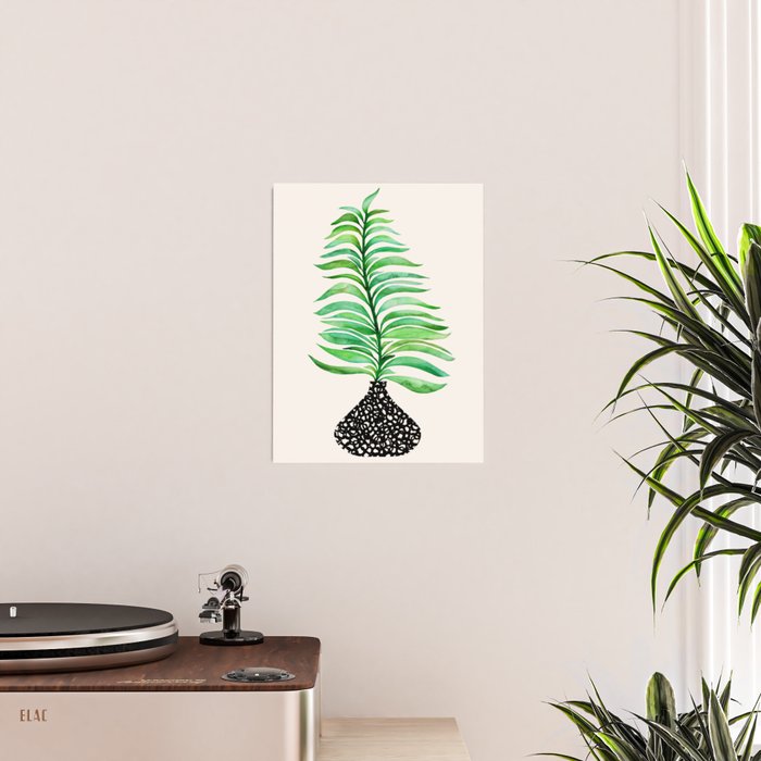 Tropical Leaf Botanical Painting Poster Gallery Image 2