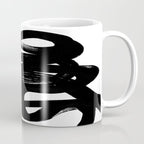 Swirl Black & White Minimalist Abstract Mid century Ink Art Dark Brush Strokes Coffee Mug Gallery Image 1