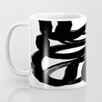 Swirl Black & White Minimalist Abstract Mid century Ink Art Dark Brush Strokes Coffee Mug Gallery Image 3