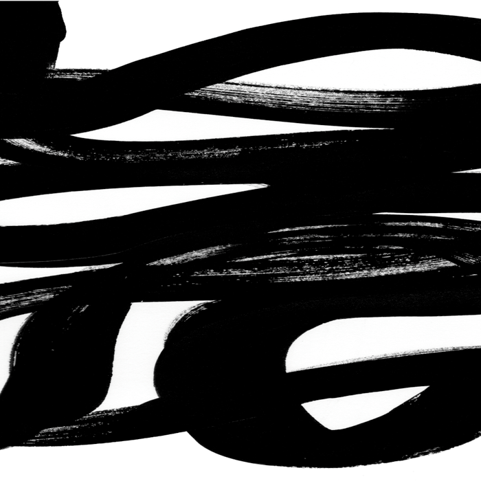 Swirl Black & White Minimalist Abstract Mid century Ink Art Dark Brush Strokes Coffee Mug Gallery Image 2
