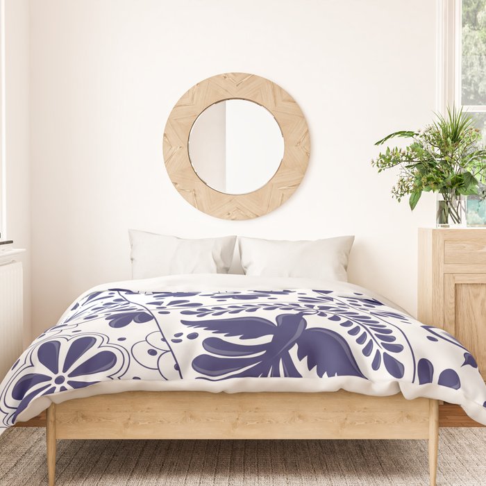 Mexican Talavera Blue Tiles Pattern by Akbaly Duvet Cover Gallery Image 3