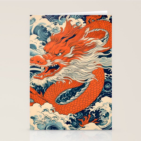 Ocean Storm Dragon Stationery Card Gallery Image 1