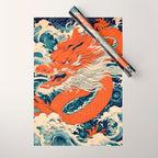 Ocean Storm Dragon Wrapping Paper Gallery Image 1