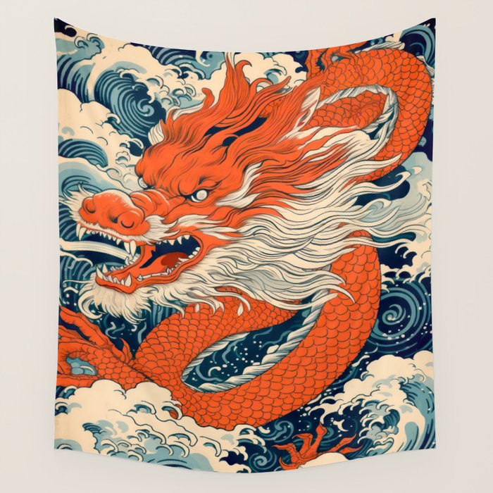 Ocean Storm Dragon Wall Tapestry Gallery Image 4