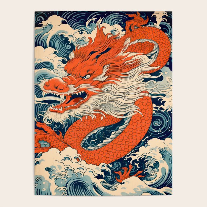 Ocean Storm Dragon Poster Gallery Image 4