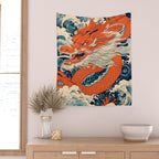 Ocean Storm Dragon Wall Tapestry Gallery Image 2