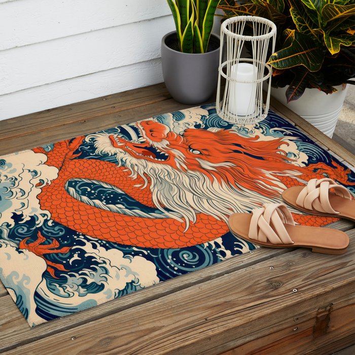 Ocean Storm Dragon Outdoor Rug Gallery Image 2