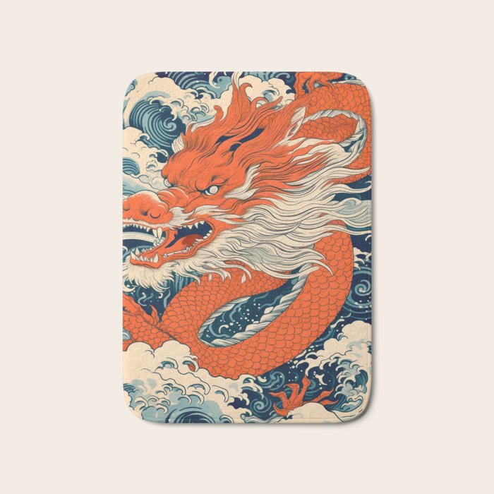 Ocean Storm Dragon Bath Mat Gallery Image 1