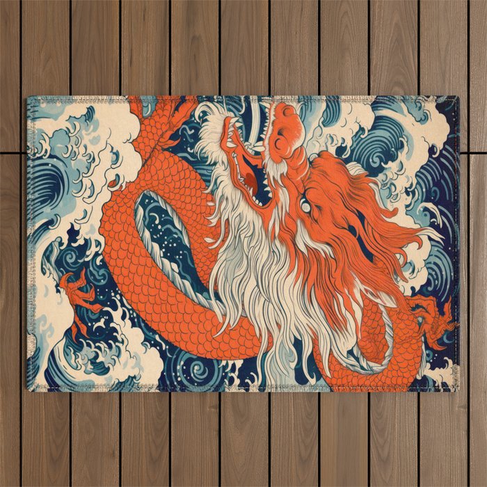 Ocean Storm Dragon Outdoor Rug Gallery Image 1