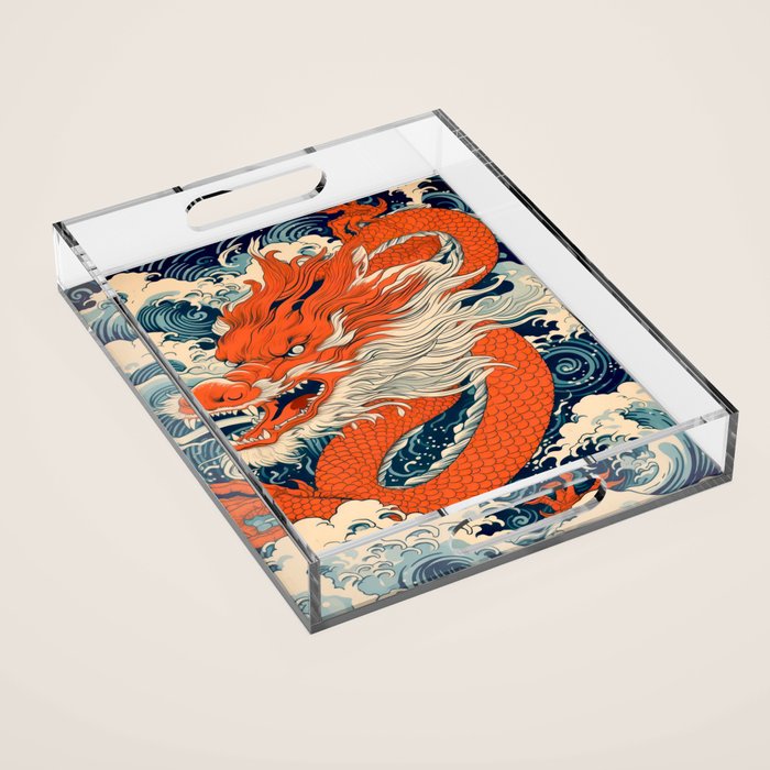 Ocean Storm Dragon Acrylic Tray Gallery Image 1
