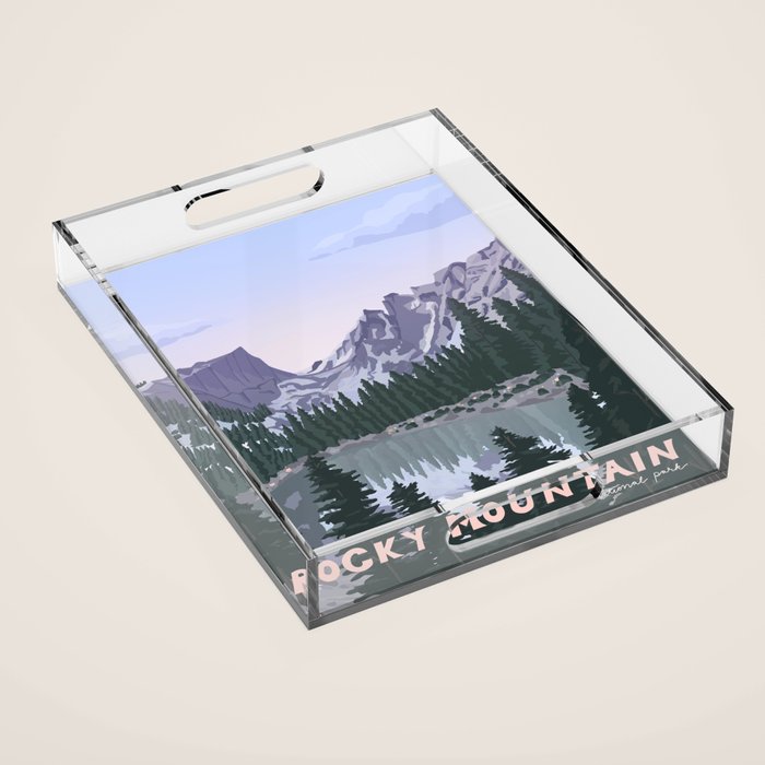 Rocky Mountain National Park Poster, Colorado, USA, Denver, Rocky Mountains, National Parks Acrylic Tray Gallery Image 1