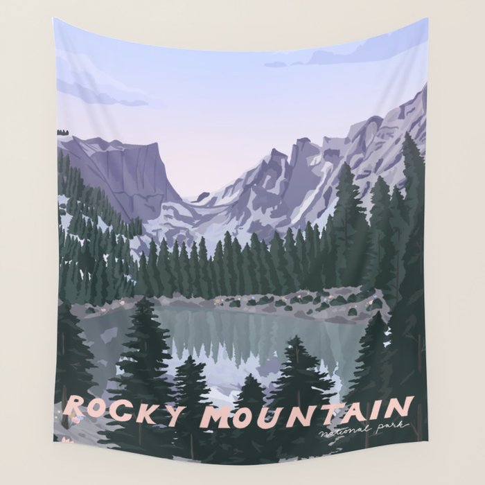 Rocky Mountain National Park Poster, Colorado, USA, Denver, Rocky Mountains, National Parks Wall Tapestry Gallery Image 4