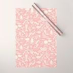 Underwater Fairytale Ocean Fish Mermaid Pattern Rose Pink Wrapping Paper Gallery Image 1