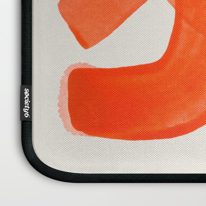 Mid Century Modern Abstract Painting Orange Watercolor Brush Strokes Laptop Sleeve Gallery Image 3