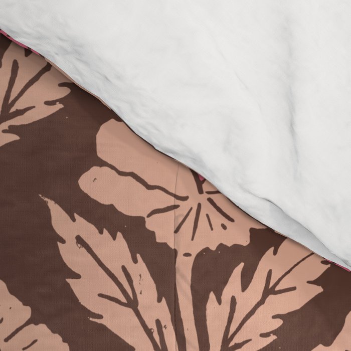 Heirloom Floral Block Print - Pink Brown Comforter Gallery Image 4