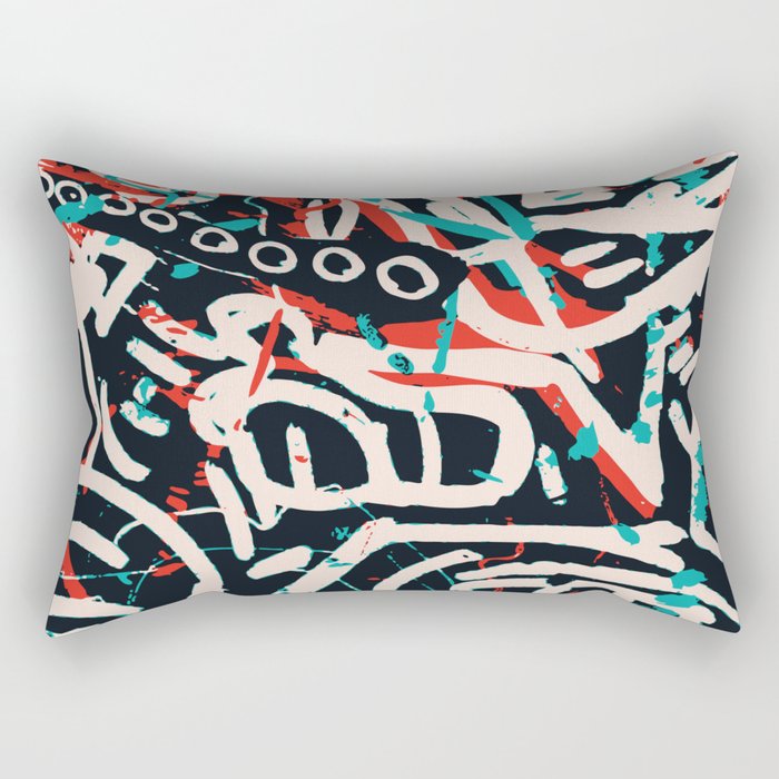Street Art Pattern Graffiti Post Rectangular Pillow Gallery Image 1