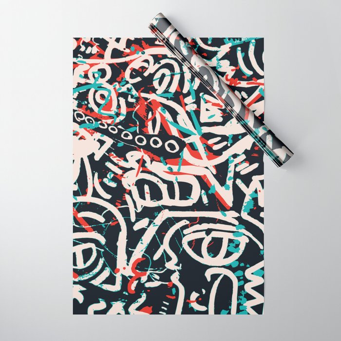 Street Art Pattern Graffiti Post Wrapping Paper Gallery Image 1