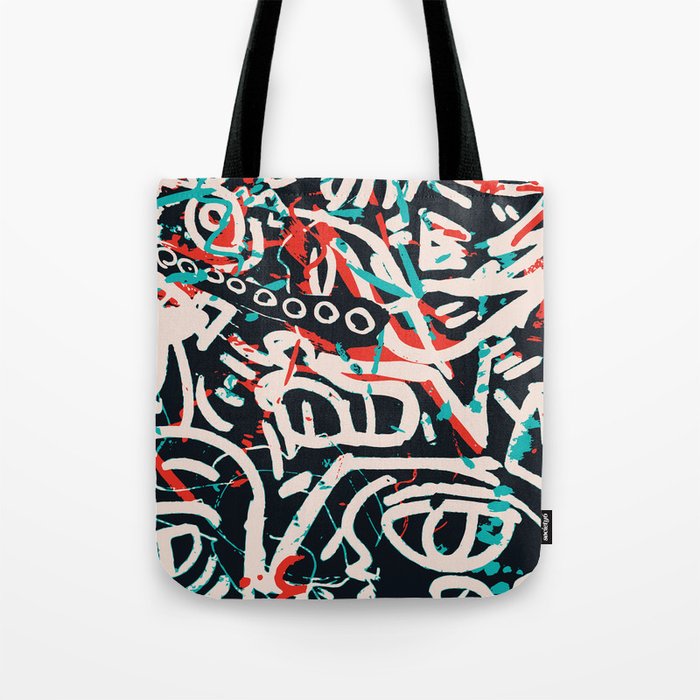 Street Art Pattern Graffiti Post Tote Bag Gallery Image 1