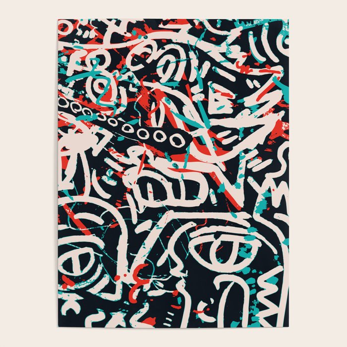 Street Art Pattern Graffiti Post Poster Gallery Image 1