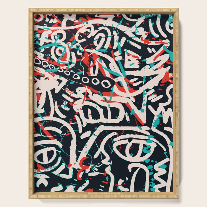 Street Art Pattern Graffiti Post Serving Tray Gallery Image 1