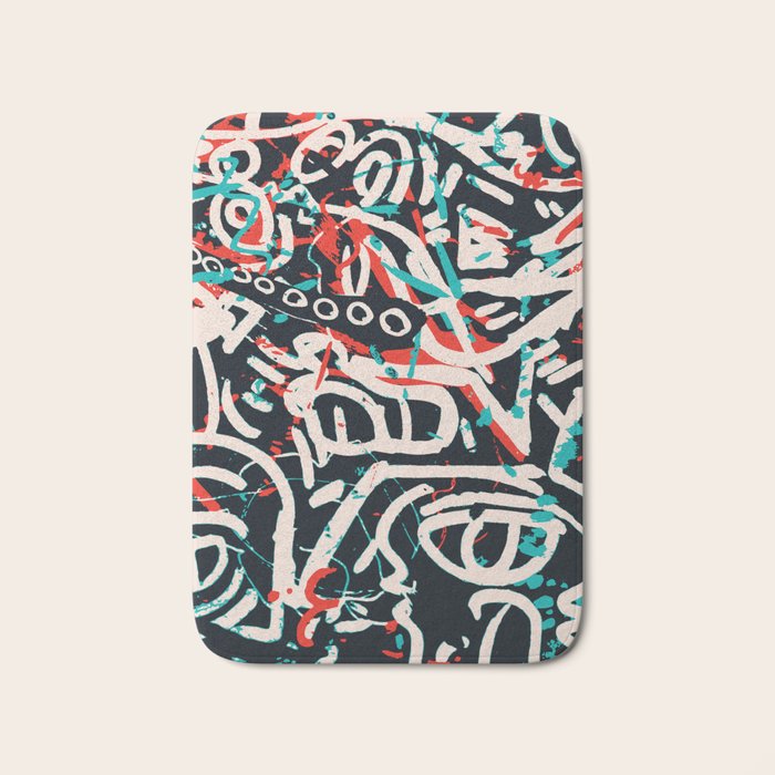 Street Art Pattern Graffiti Post Bath Mat Gallery Image 1