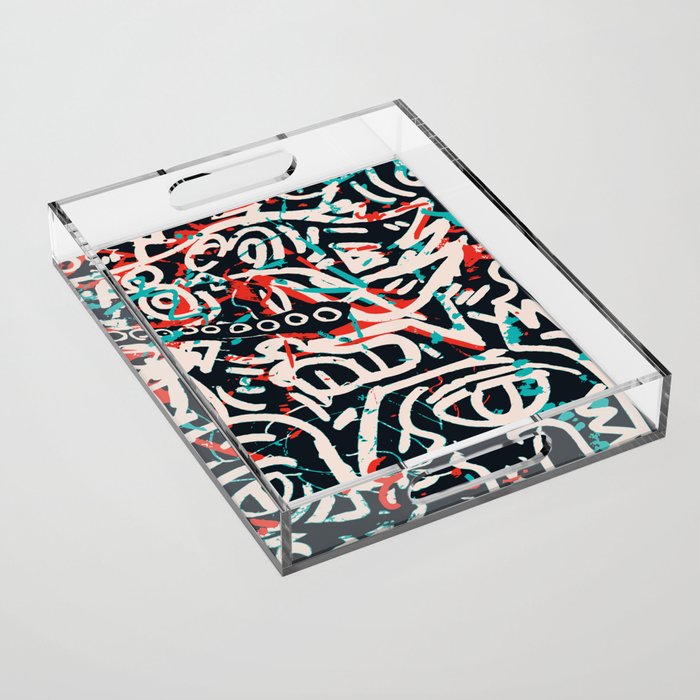 Street Art Pattern Graffiti Post Acrylic Tray Gallery Image 1