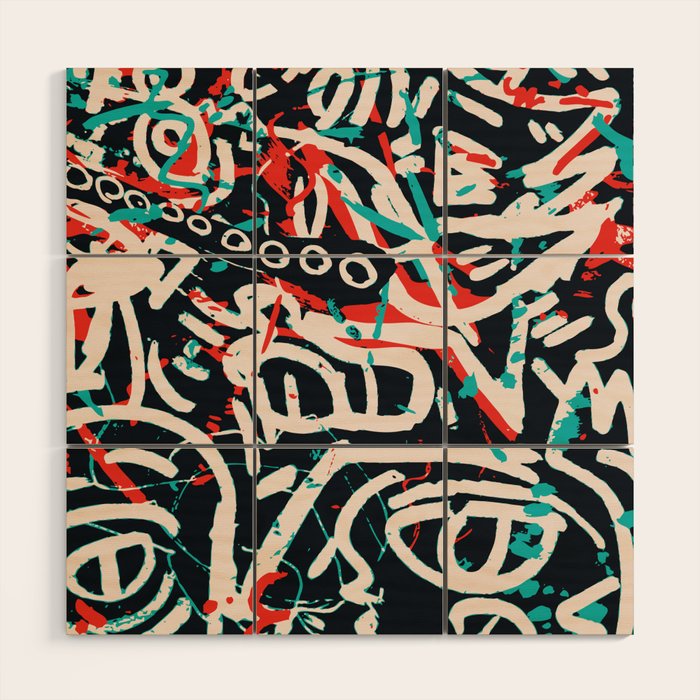Street Art Pattern Graffiti Post Wood Wall Art Gallery Image 1