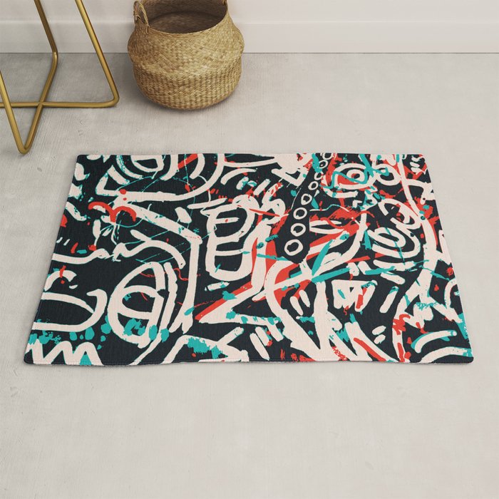 Street Art Pattern Graffiti Post Rug Gallery Image 1