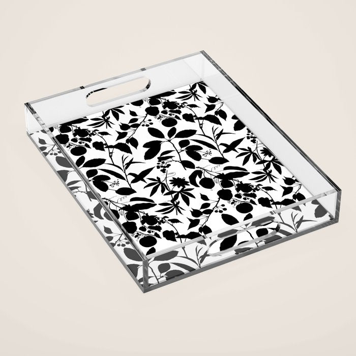 Exotic Passionflower Bold Botanical Silhouettes Acrylic Tray Gallery Image 1