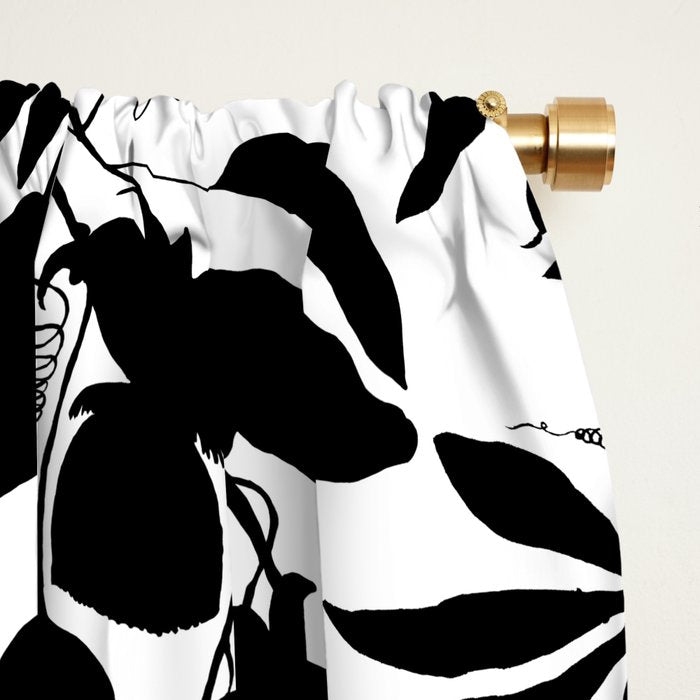 Exotic Passionflower Bold Botanical Silhouettes Window Curtain Gallery Image 2