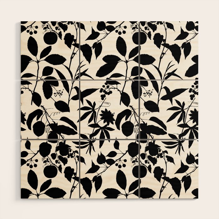 Exotic Passionflower Bold Botanical Silhouettes Wood Wall Art Gallery Image 1