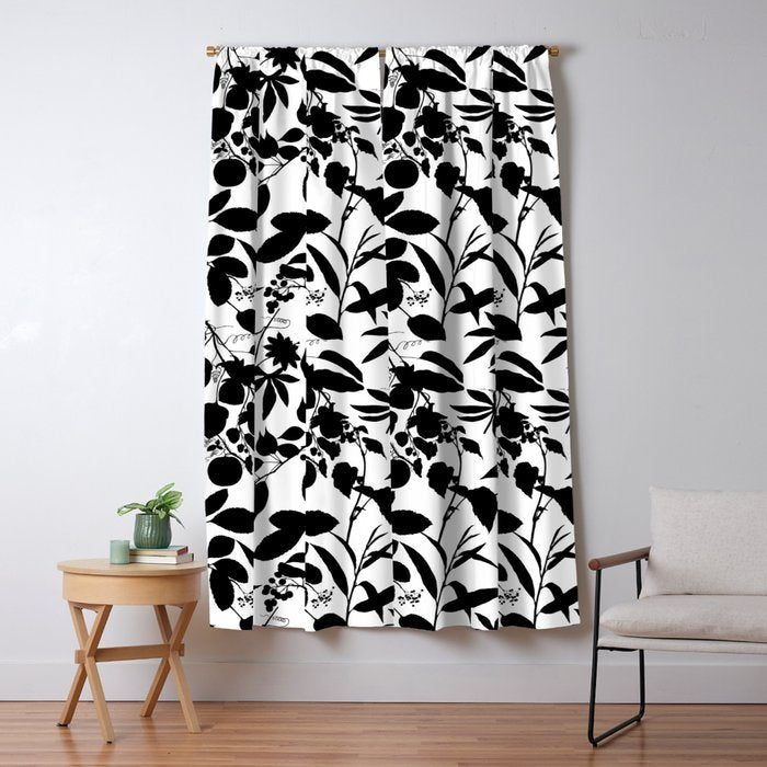 Exotic Passionflower Bold Botanical Silhouettes Window Curtain Gallery Image 1