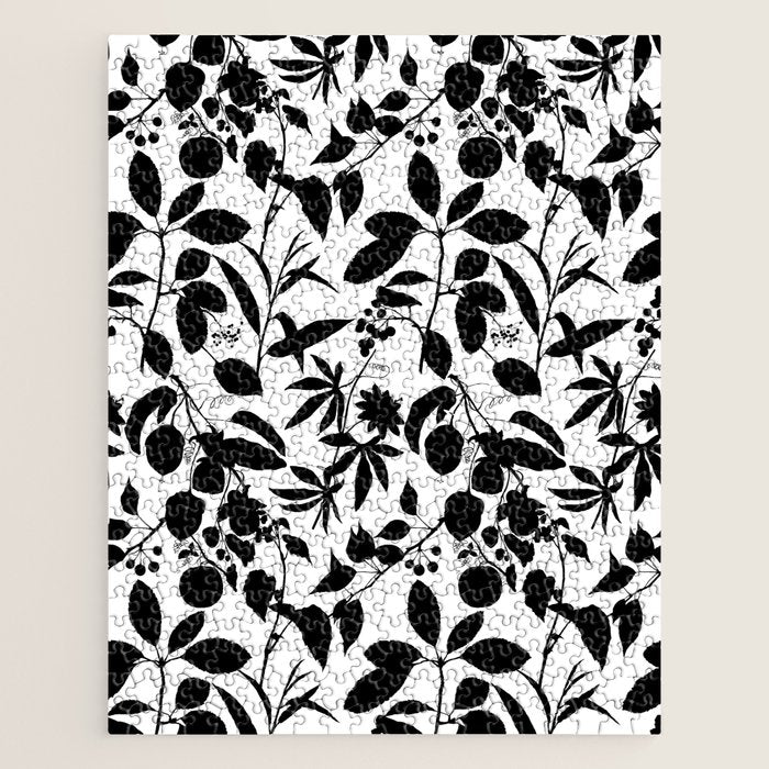 Exotic Passionflower Bold Botanical Silhouettes Jigsaw Puzzle Gallery Image 1