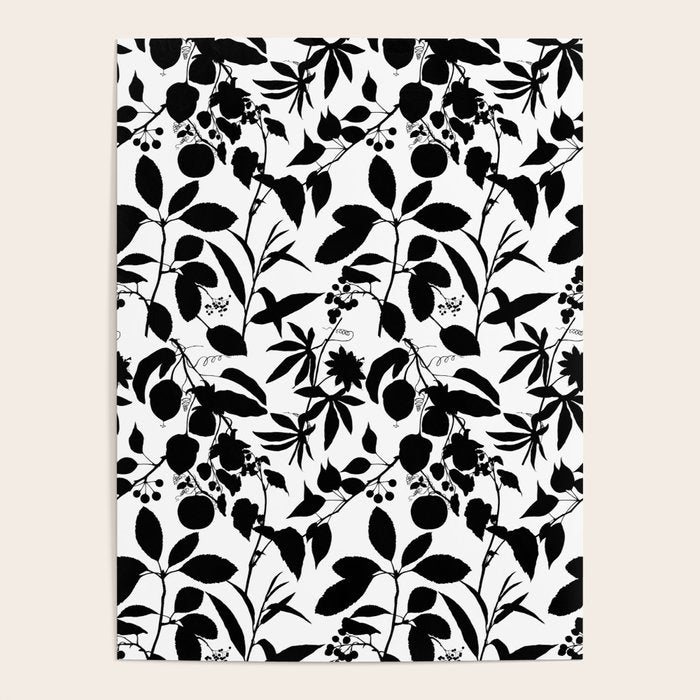 Exotic Passionflower Bold Botanical Silhouettes Poster Gallery Image 1