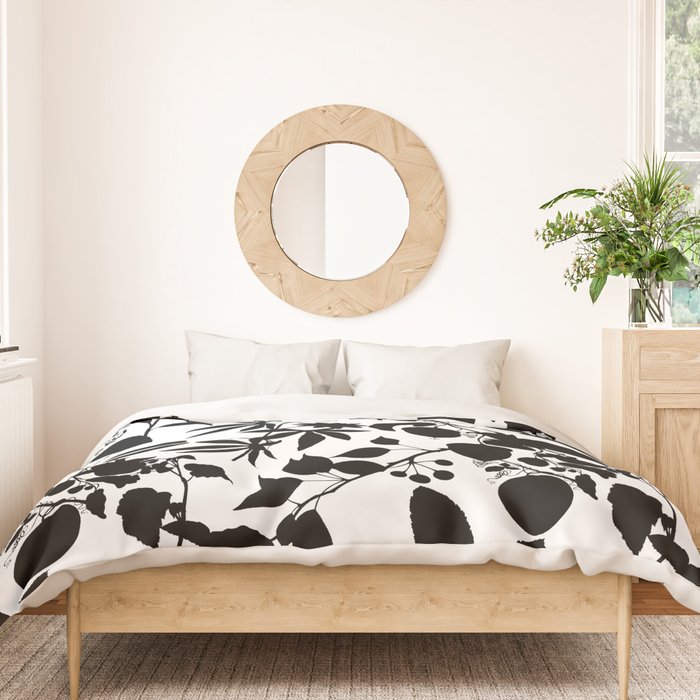 Exotic Passionflower Bold Botanical Silhouettes Duvet Cover Gallery Image 3