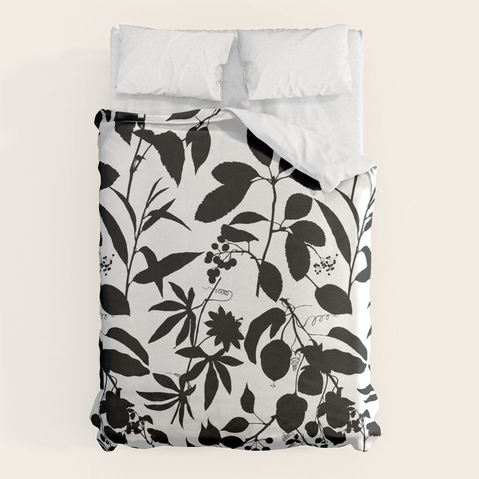 Exotic Passionflower Bold Botanical Silhouettes Duvet Cover Gallery Image 6