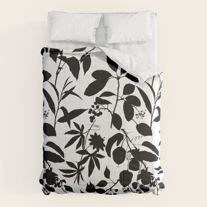 Exotic Passionflower Bold Botanical Silhouettes Comforter Gallery Image 6
