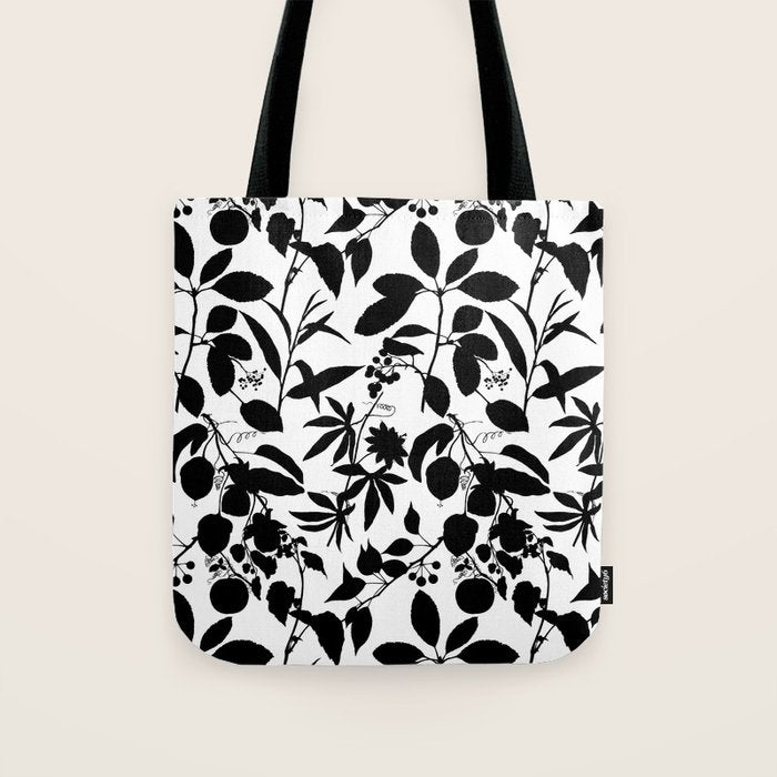 Exotic Passionflower Bold Botanical Silhouettes Tote Bag Gallery Image 1