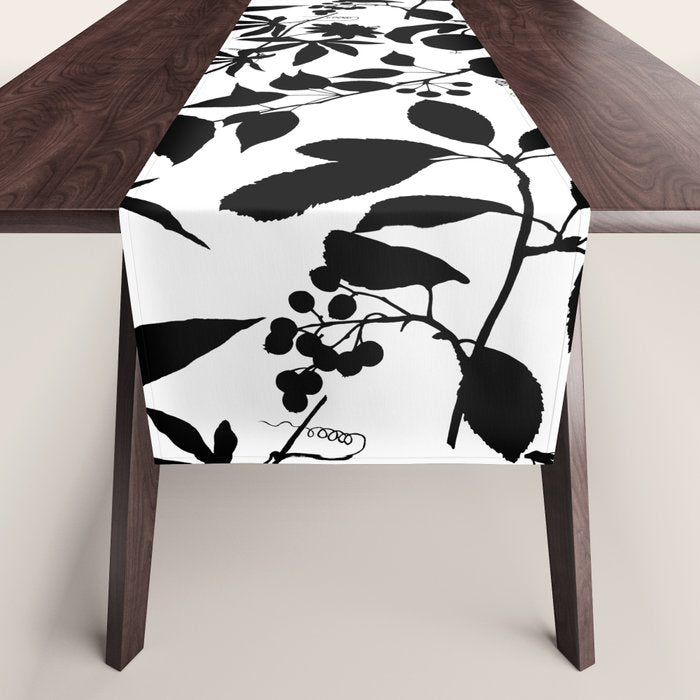 Exotic Passionflower Bold Botanical Silhouettes Table Runner Gallery Image 1