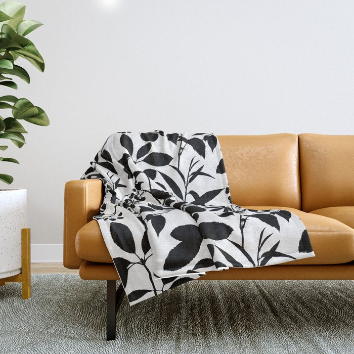 Exotic Passionflower Bold Botanical Silhouettes Throw Blanket Gallery Image 1