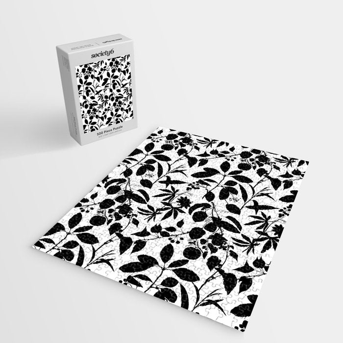 Exotic Passionflower Bold Botanical Silhouettes Jigsaw Puzzle Gallery Image 2
