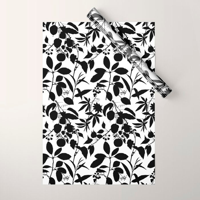 Exotic Passionflower Bold Botanical Silhouettes Wrapping Paper Gallery Image 1