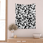 Exotic Passionflower Bold Botanical Silhouettes Wall Tapestry Gallery Image 2