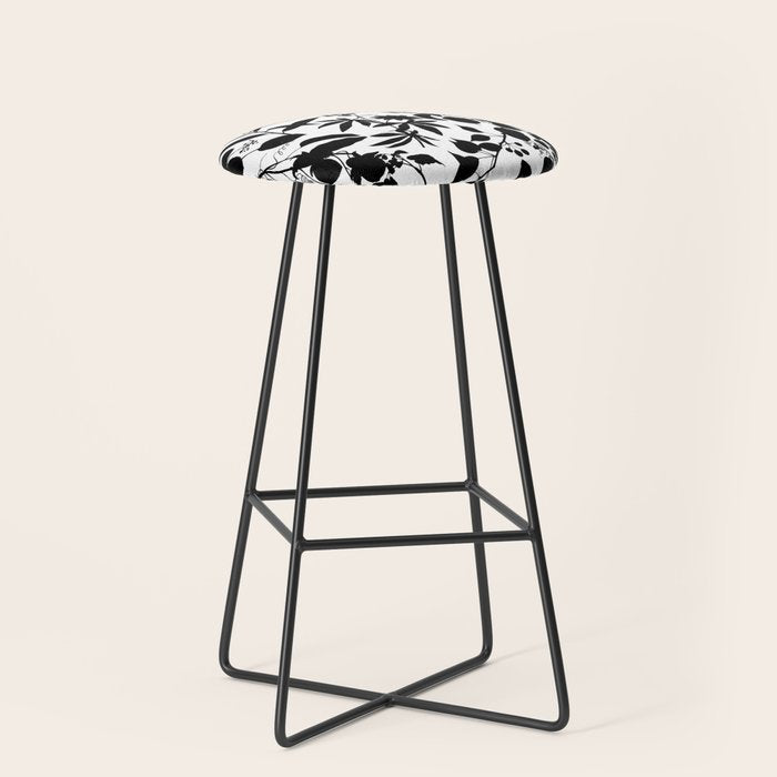 Exotic Passionflower Bold Botanical Silhouettes Stool Gallery Image 1