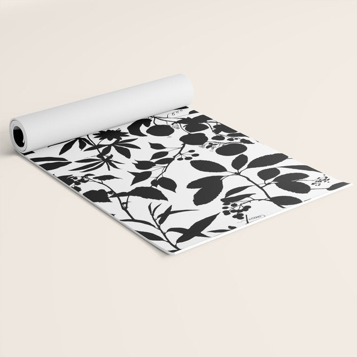 Exotic Passionflower Bold Botanical Silhouettes Yoga Mat Gallery Image 2