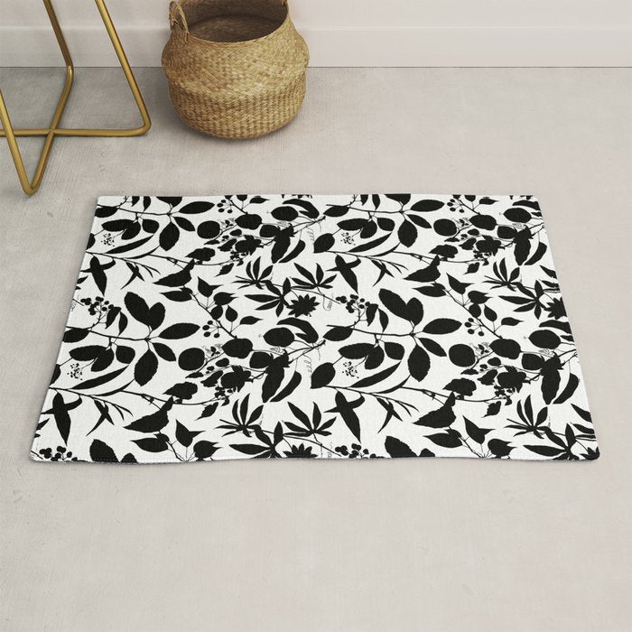 Exotic Passionflower Bold Botanical Silhouettes Rug Gallery Image 1