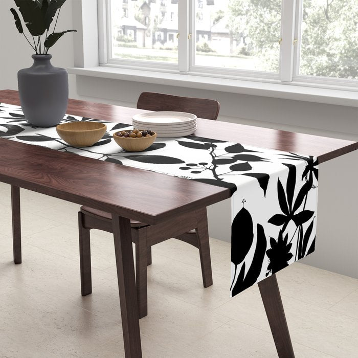 Exotic Passionflower Bold Botanical Silhouettes Table Runner Gallery Image 2