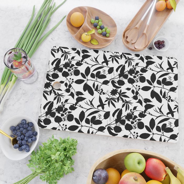 Exotic Passionflower Bold Botanical Silhouettes Cutting Board Gallery Image 2