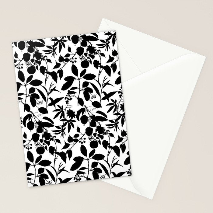 Exotic Passionflower Bold Botanical Silhouettes Stationery Card Gallery Image 2