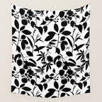 Exotic Passionflower Bold Botanical Silhouettes Wall Tapestry Gallery Image 4